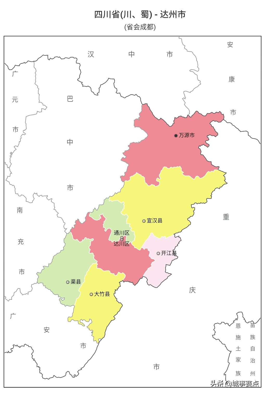 最全版四川省行政区划图，下辖地级市达18个，自治州面积广阔