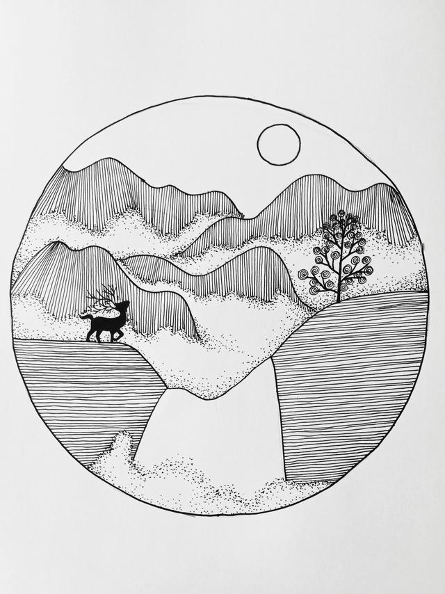 简单易学风景画（简单易上手的线条风景画）(6)