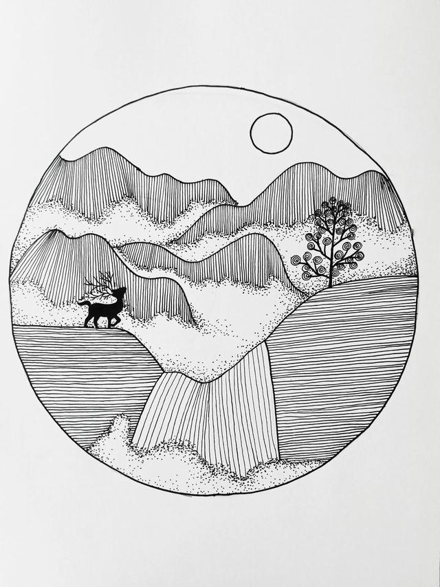 简单易学风景画（简单易上手的线条风景画）(7)