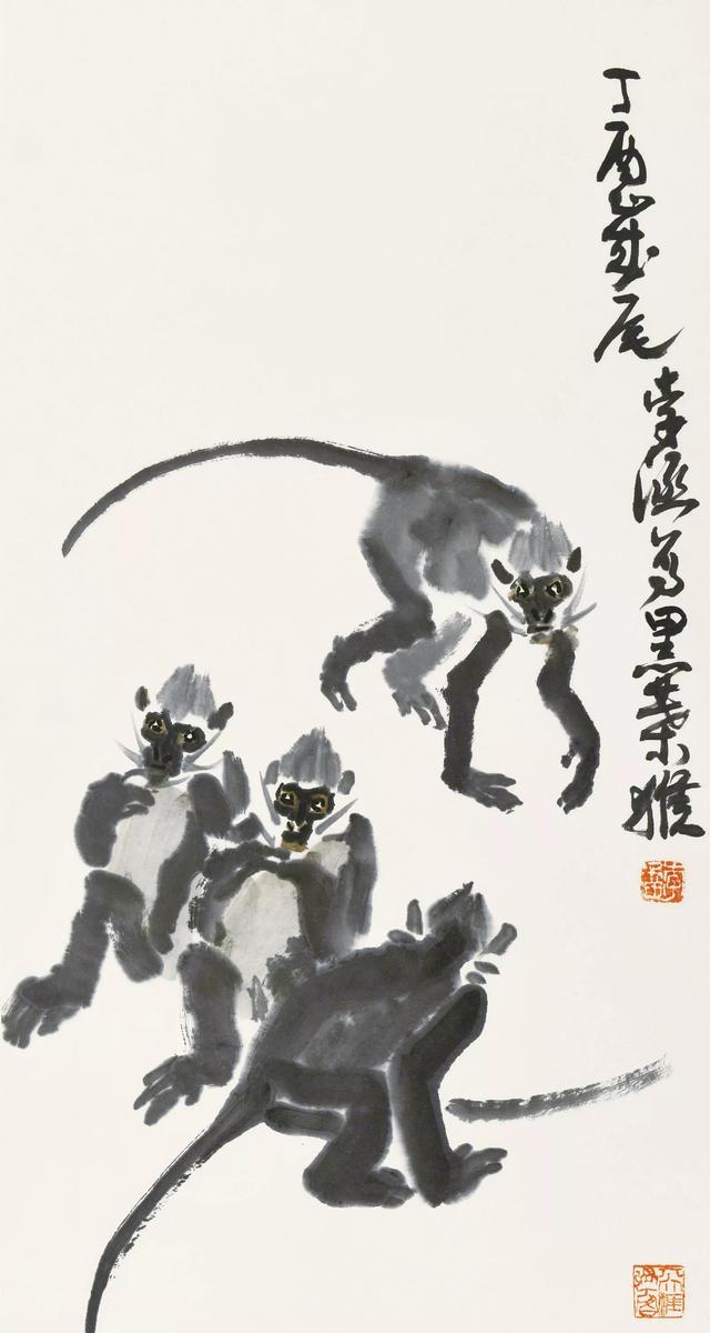 李涵国画（李涵画猴）(2)