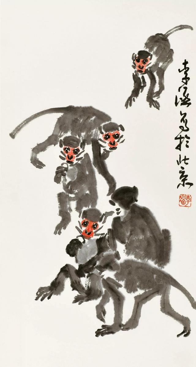 李涵国画（李涵画猴）(1)