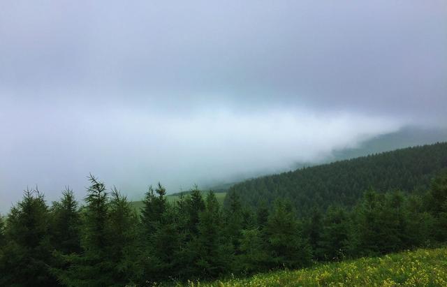 我看到的草原天路，雨天一片茫然